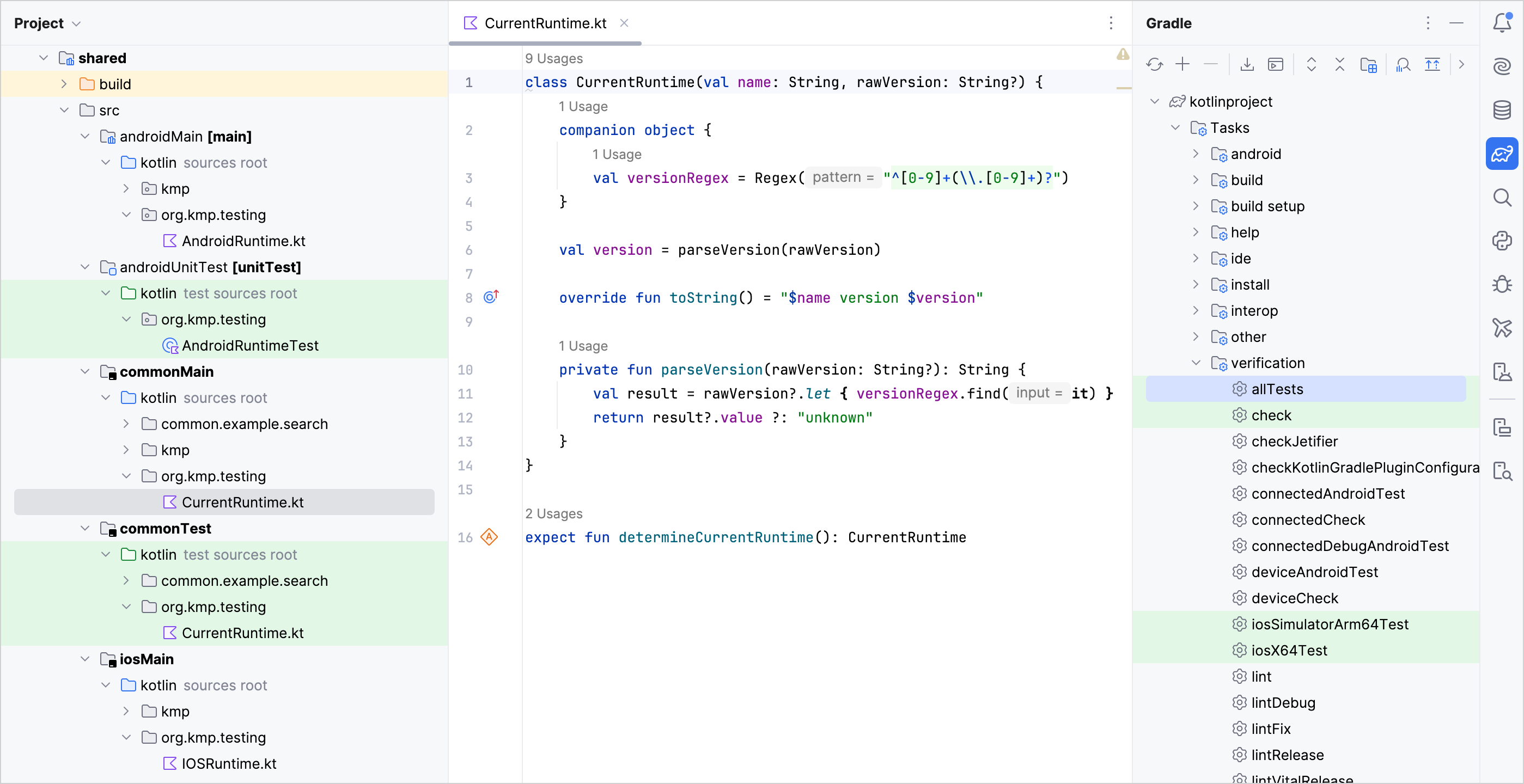 Gradle test tasks