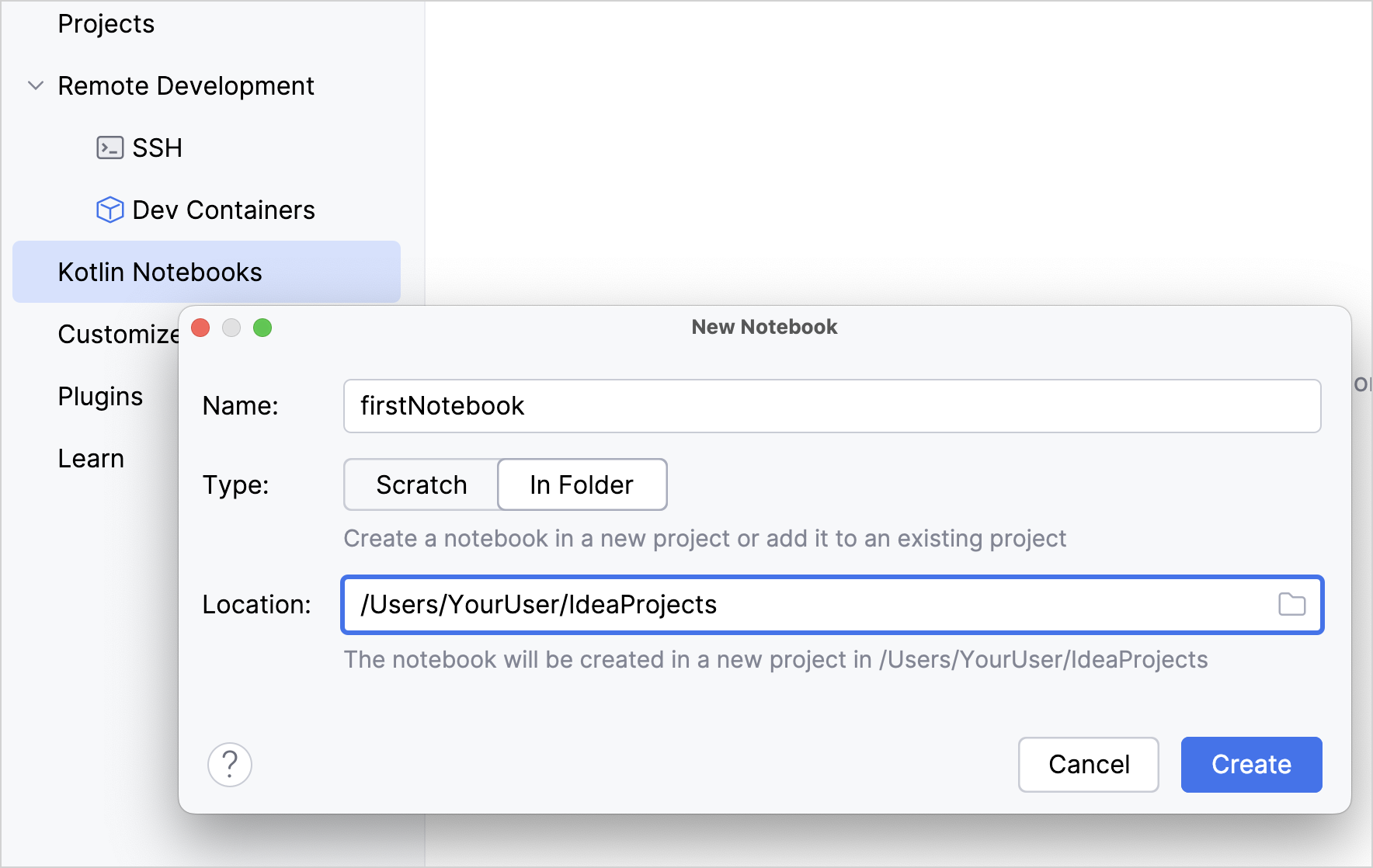 从 IntelliJ IDEA 创建新的 Kotlin Notebook