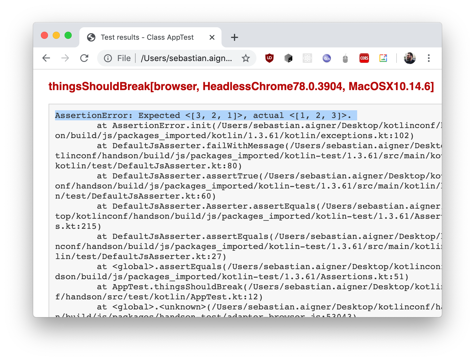 Gradle 摘要中失败测试的堆栈跟踪