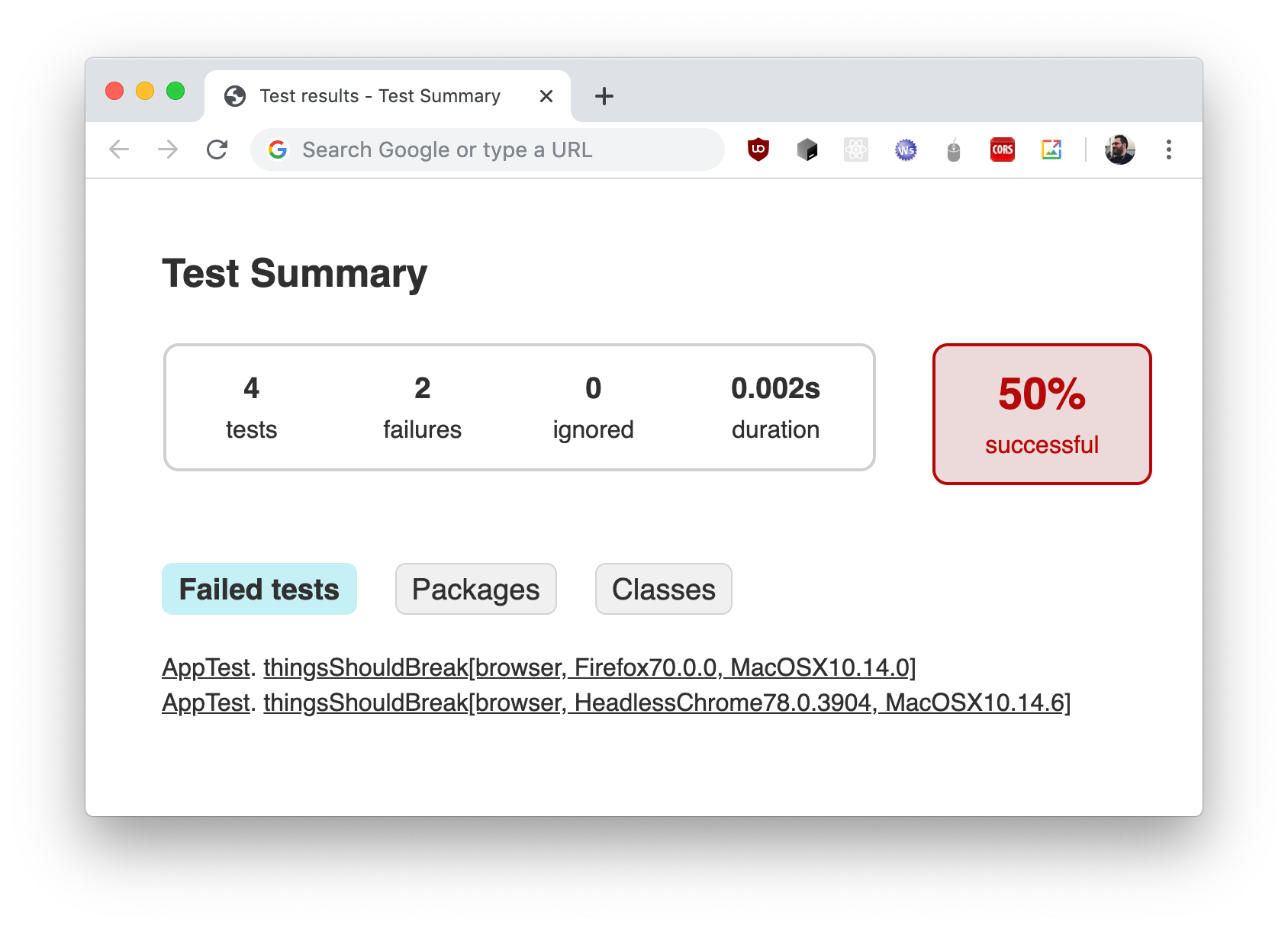 Gradle 测试摘要