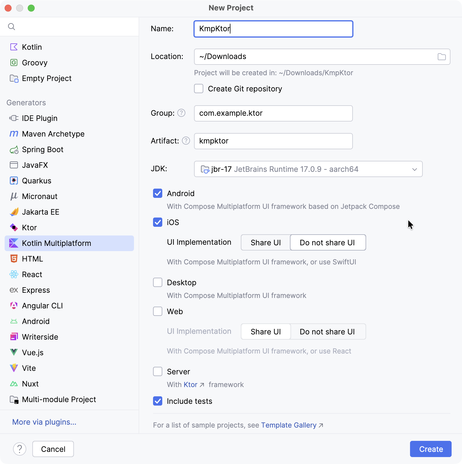 Kotlin Multiplatform 向导设置
